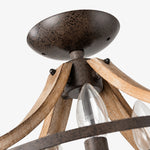 Cargar imagen en el visor de la Galería, Distressed wood and rust ceiling light detail 7