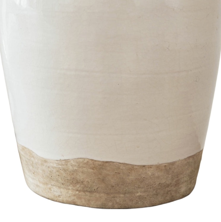 Mello Organic Textured Ceramic Table Lamp with Fabric Drum Shade - Modern Lighting for Living Room and Office