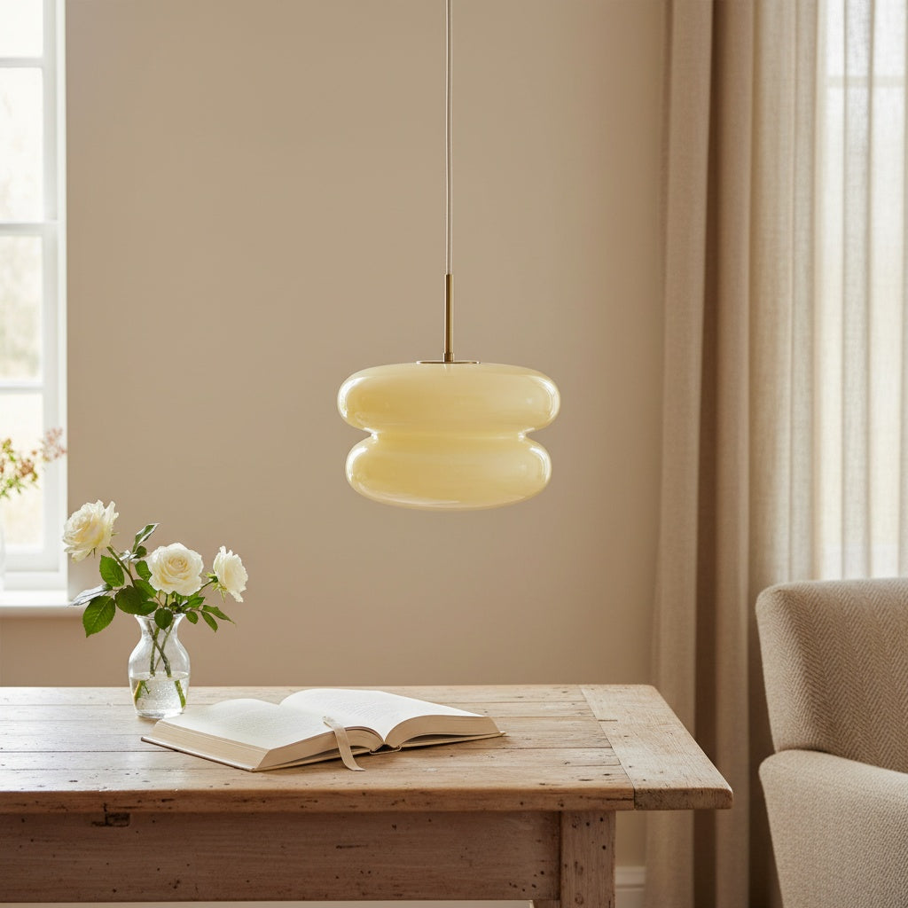 Coloria Opal Glass Pendant Drop Light — Designer Glass Scandinavian Suspension Light for Kitchen or Foyer