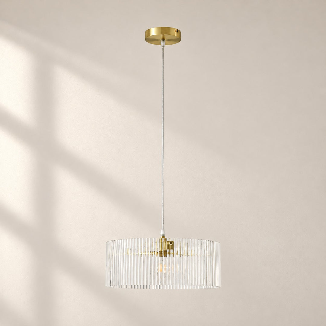 Clear ribbed glass shade
