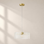 Clear ribbed glass shade
