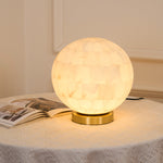 Load image into Gallery viewer, Alabaster Ball Table Lamp