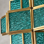Bild in Gallery-Viewer laden, Vintage Geometric Stained Glass Pendant Lamp