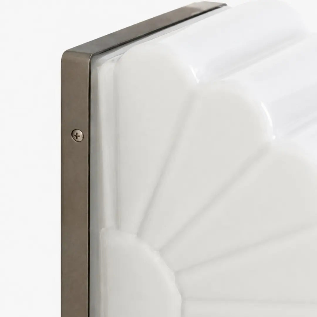 Close view of the metal frame and glass connection