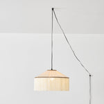 Bild in Gallery-Viewer laden, Beige Pleated Fabric Fringe Plug-In Pendant