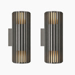 Cargar imagen en el visor de la Galería, Fluted Shade Square Plate Aluminium Outdoor Sconce
