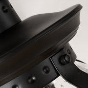 Black iron shade and side fastener detail