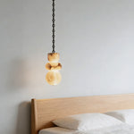 Bild in Gallery-Viewer laden, Black Metal Alabaster Chain Swag Chandelier