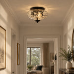 Charger l'image dans la visionneuse de galerie, Modern Farmhouse 2-Light Hammered Water Glass Flush Mount Ceiling Light