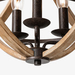 Cargar imagen en el visor de la Galería, Distressed wood and rust ceiling light detail 5
