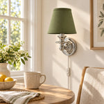 Charger l'image dans la visionneuse de galerie, Rowan No-Wire Flat Drum Shade Wall Sconce – Plug-In Fabric Wall Light