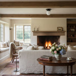 Cargar imagen en el visor de la Galería, Opalume Glass Flush Mount Ceiling and Wall Light - Art Deco Small Globe Fixture
