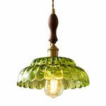 Cargar imagen en el visor de la Galería, Large Green Puff-Skirt Pendant, Walnut Handle