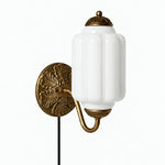 Cargar imagen en el visor de la Galería, Eloise fluted milk-glass plug-in wall sconce