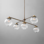 Load image into Gallery viewer, Glorica Glass Frosted Glass Globe Chandelier - Brass Modern Lighting for Living Room
