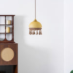 Charger l'image dans la visionneuse de galerie, Tasseled Brass Glass Swag Pendant Light