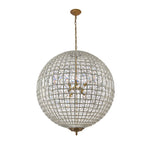 Charger l&#39;image dans la visionneuse de galerie, Lustre globe en cristal vintage luxueux avec finition en laiton antique

