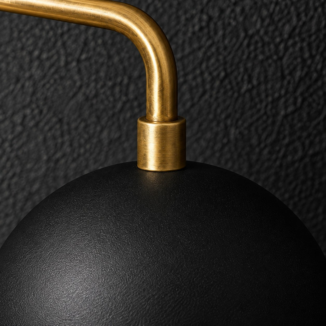 Open Rim Globe Shade Raw Brass Vanity Light
