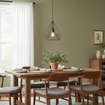 Cargar imagen en el visor de la Galería, Lámpara colgante de estructura abierta esquelética - Lámpara colgante de metal industrial para iluminación interior o espacio de trabajo