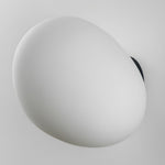 Cargar imagen en el visor de la Galería, Lámpara de pared y techo con silueta de guijarro orgánico Stonea, luz de vidrio contemporánea para el hogar N16