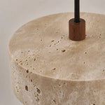 Cargar imagen en el visor de la Galería, natural travertine texture and walnut connector detail