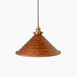 Cargar imagen en el visor de la Galería, Rust copper cone pendant lamp on white background