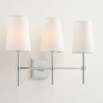Load image into Gallery viewer, Derlina White Linen Shade Sconce – Classic Single To Triple Wall Light
