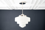 Cargar imagen en el visor de la Galería, Geotower Glass Contemporary Glass Ceiling Pendant Lamp– Art Deco Light for Living Space
