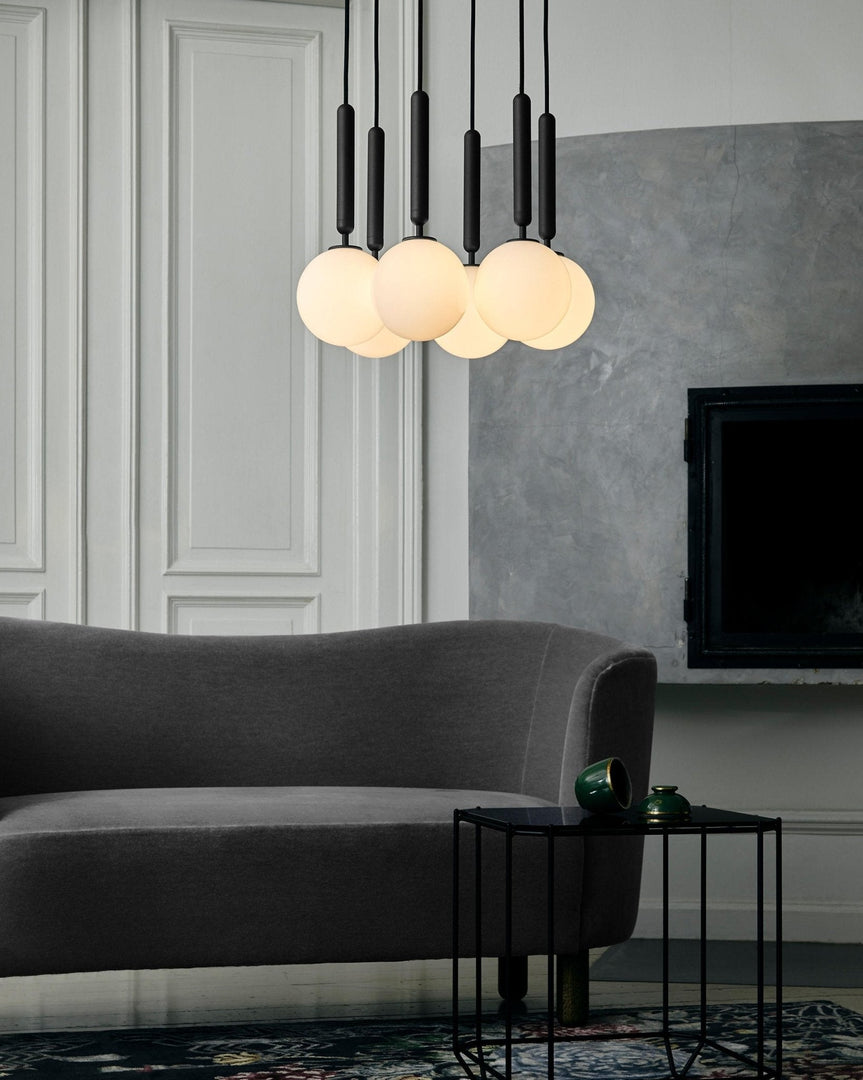Rounded Brass Glass Plug-In Pendant Light