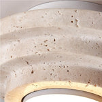 Bild in Gallery-Viewer laden, Close-up of the natural beige travertine texture and layered profile