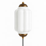 Cargar imagen en el visor de la Galería, Eloise fluted milk-glass plug-in wall sconce