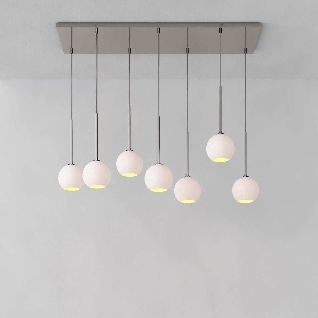 Selvion Eleganter 7-Licht Kugel Kronleuchter – Glas Pendelleuchte