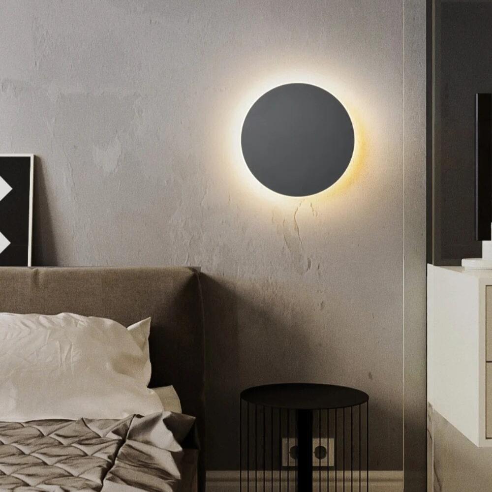 Moderne nordische runde Aluminium Minimalistische LED-Wandleuchte