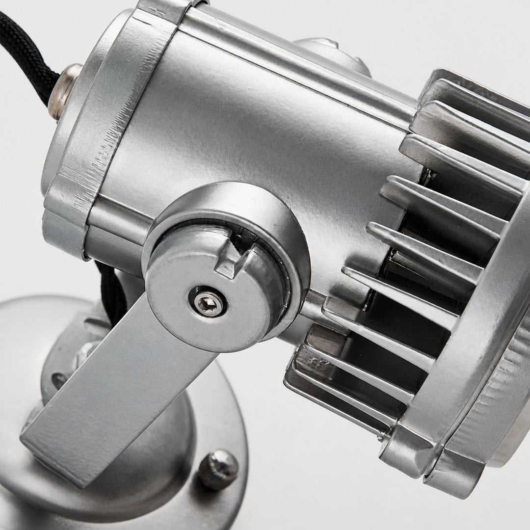 Brushed Silver Industrial Spotlight Wall Sconce