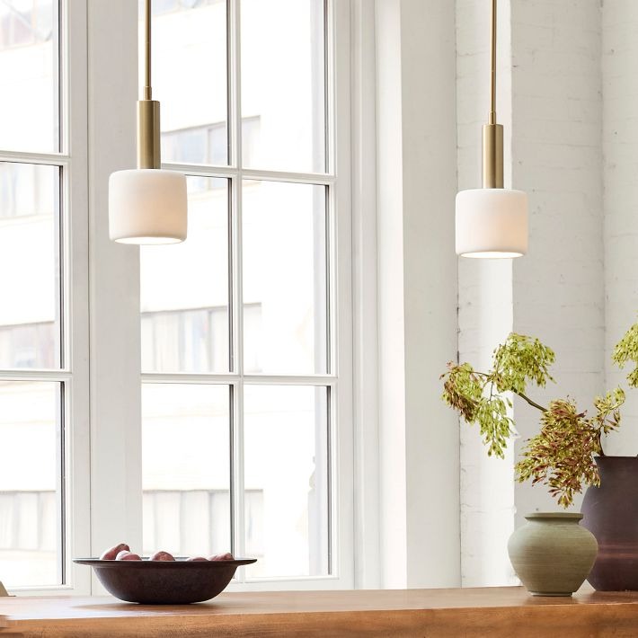 Cerova Contemporary Minimalist and Elegant Pendant – Ivory Porcelain Shade Light for Kitchen Island & Bedroom