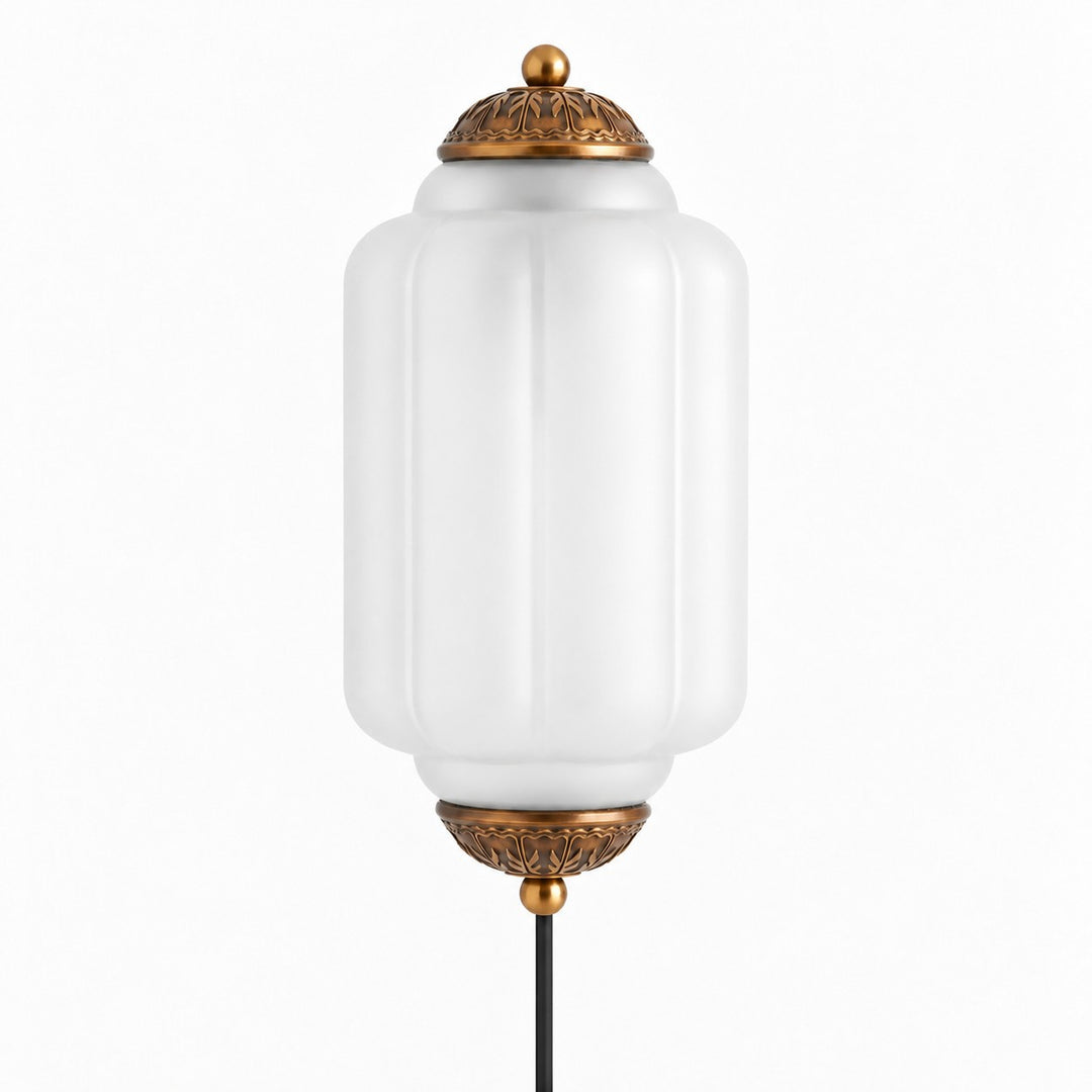 Eloise fluted milk-glass plug-in wall sconce