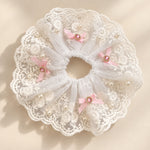 Load image into Gallery viewer, Vintage Lace Lamp Shade Covers with Bows, Pearls &amp; Floral Details