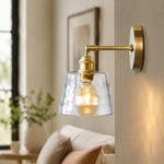 Charger l'image dans la visionneuse de galerie, Brass Rippled Glass Wall Sconce