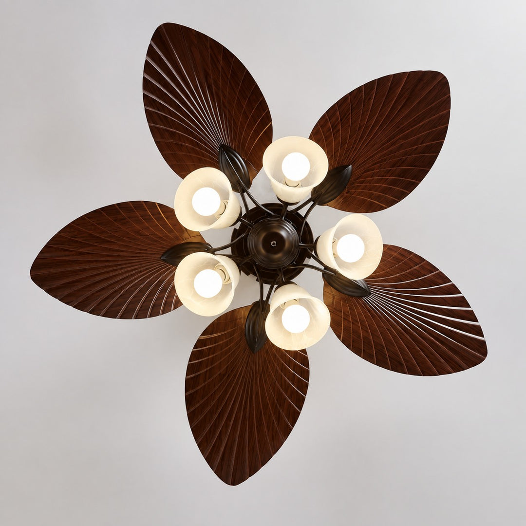 Tropical Leaf Blade Ceiling Fan with Light