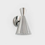 Cargar imagen en el visor de la Galería, Bauhaus polished cone wall sconce on white background