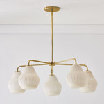 Load image into Gallery viewer, Rivrona 5-Light Chandelier for Entryway - Ribbed Glass Modern Lighting
