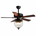 Cargar imagen en el visor de la Galería, Konoha and Banana Leaf Wooden Ceiling Fan Light