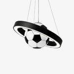 Cargar imagen en el visor de la Galería, Black soccer pendant chandelier product view