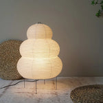 Load image into Gallery viewer, Japanese Wabi Sabi White Rice Paper Table Lamp