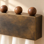 Charger l'image dans la visionneuse de galerie, Dark antique bronze housing and wooden spheres detail