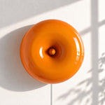 Cargar imagen en el visor de la Galería, Round Disc Centre Button Blown Glass Wall Light