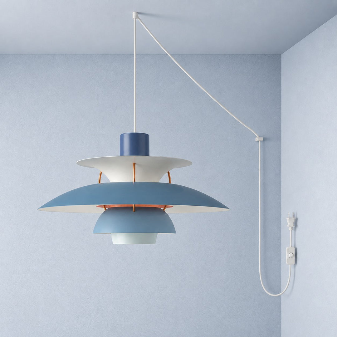 Modern Multilayer Colorful Plug‑in Swag Pendant Light - Metal Hanging Lamp