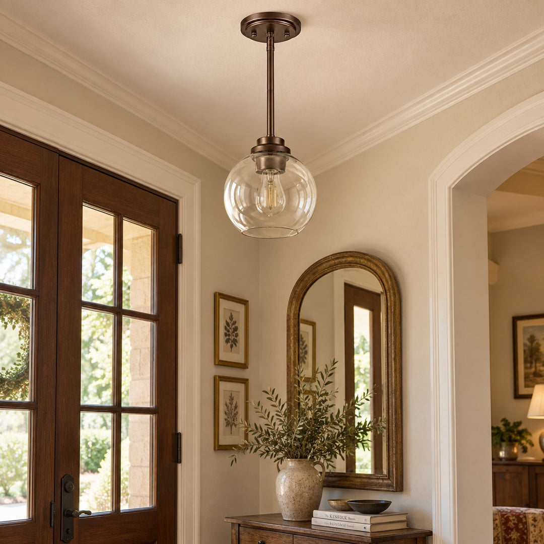 Modern Clear Glass Pendant Light for Kitchen Island and Foyer