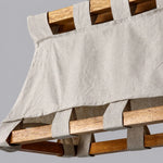 Cargar imagen en el visor de la Galería, Hand woven fabric shade and wood frame detail