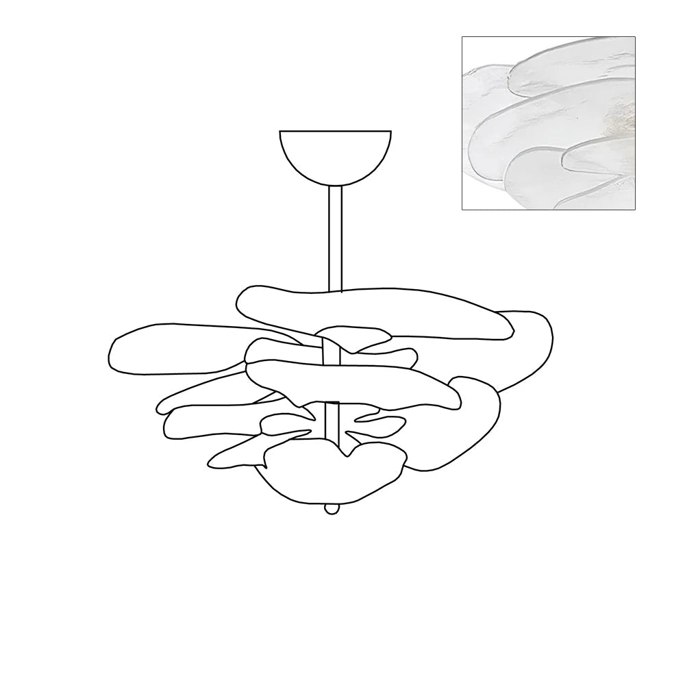 Lotus Leaf Layered Glass Chandelier